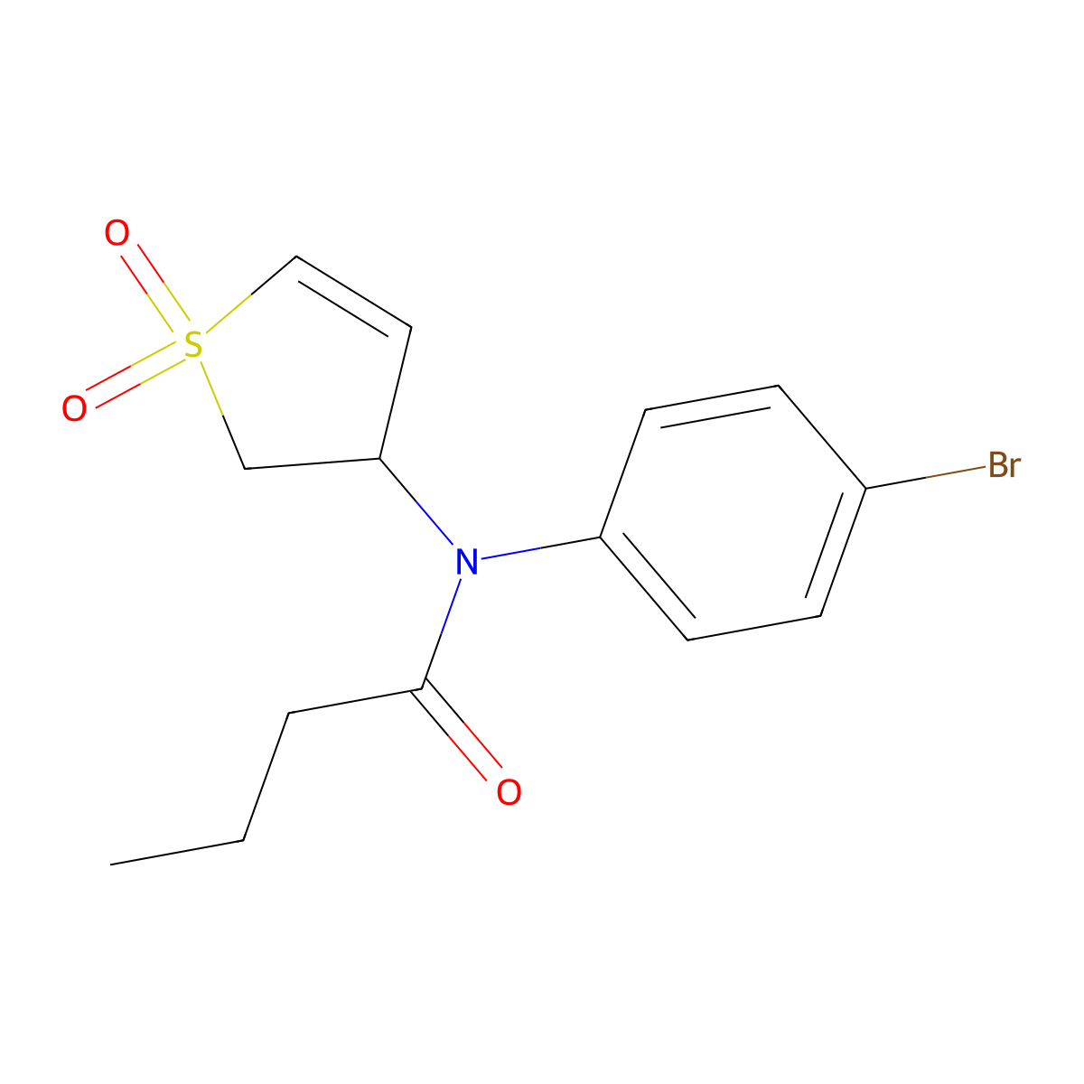 N-(4-bromophenyl)-N-(1,1-dioxido-2,3-dihydrothiophen-3-yl)butyramide molecular structure, CAS 863445-51-6