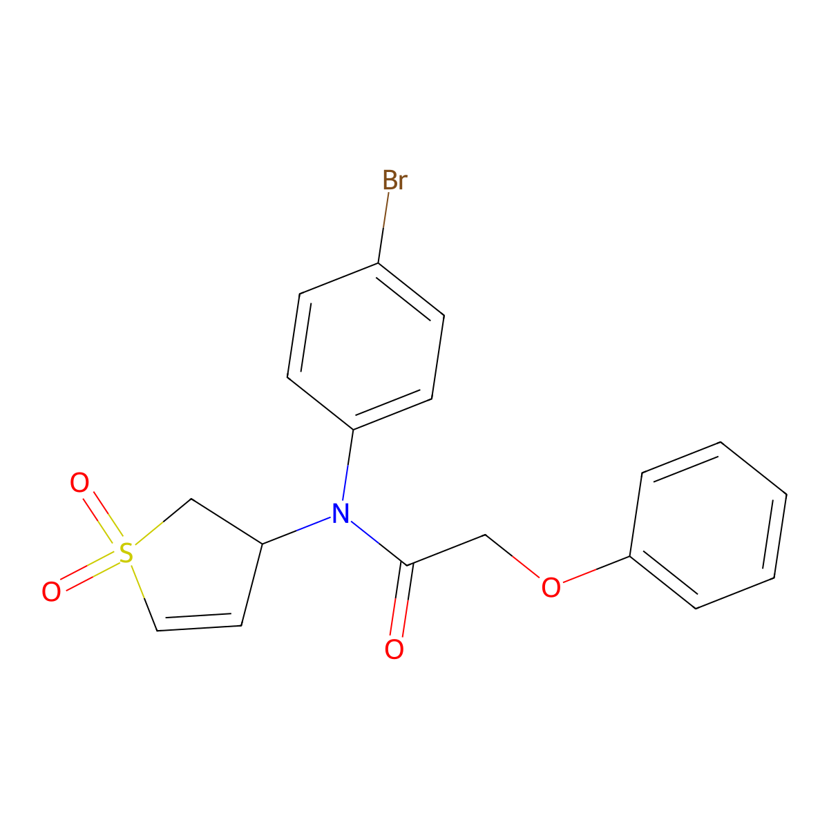 N-(4-bromophenyl)-N-(1,1-dioxido-2,3-dihydrothiophen-3-yl)-2-phenoxyacetamide molecular structure, CAS 863445-55-0