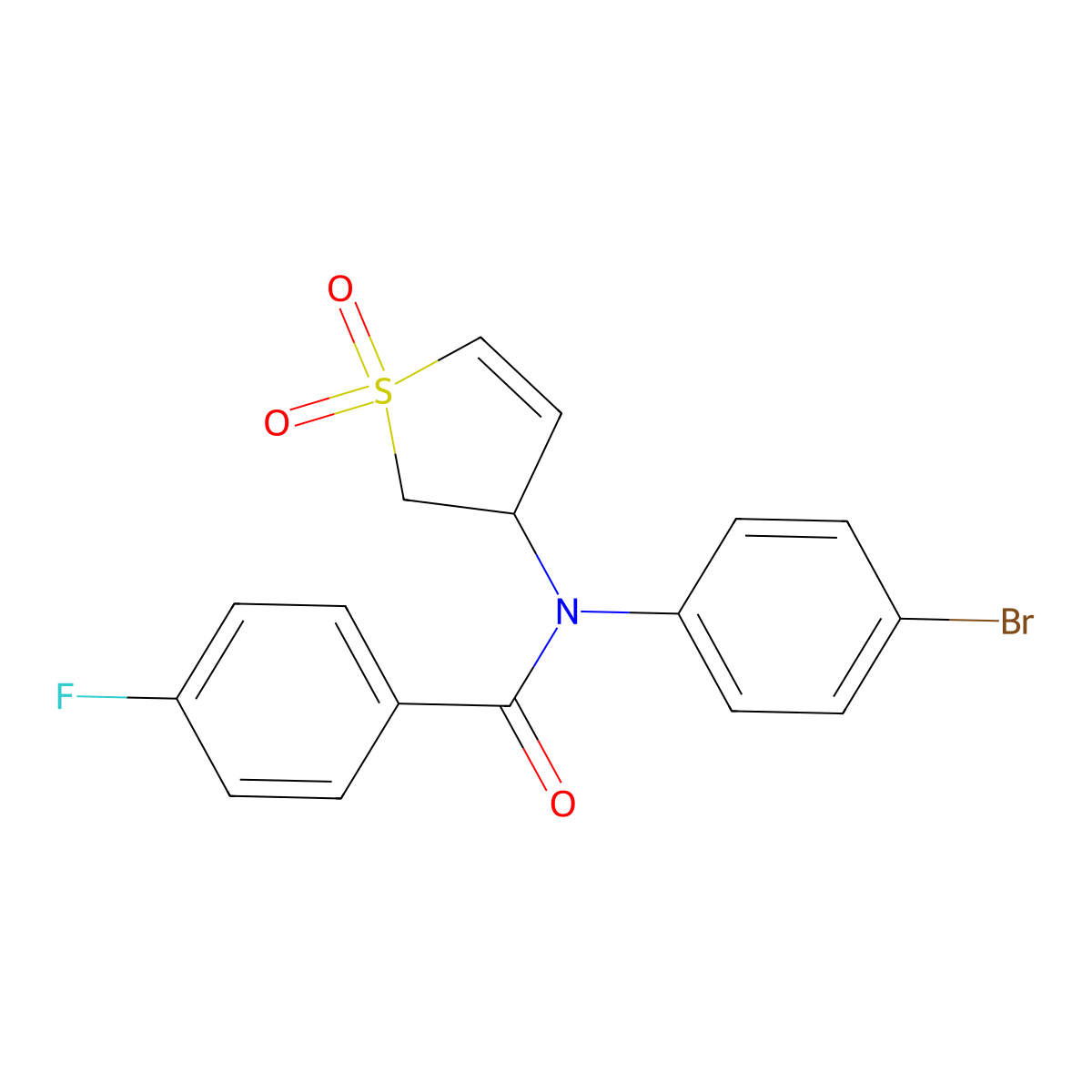 N-(4-bromophenyl)-N-(1,1-dioxido-2,3-dihydrothiophen-3-yl)-4-fluorobenzamide molecular structure, CAS 863445-60-7