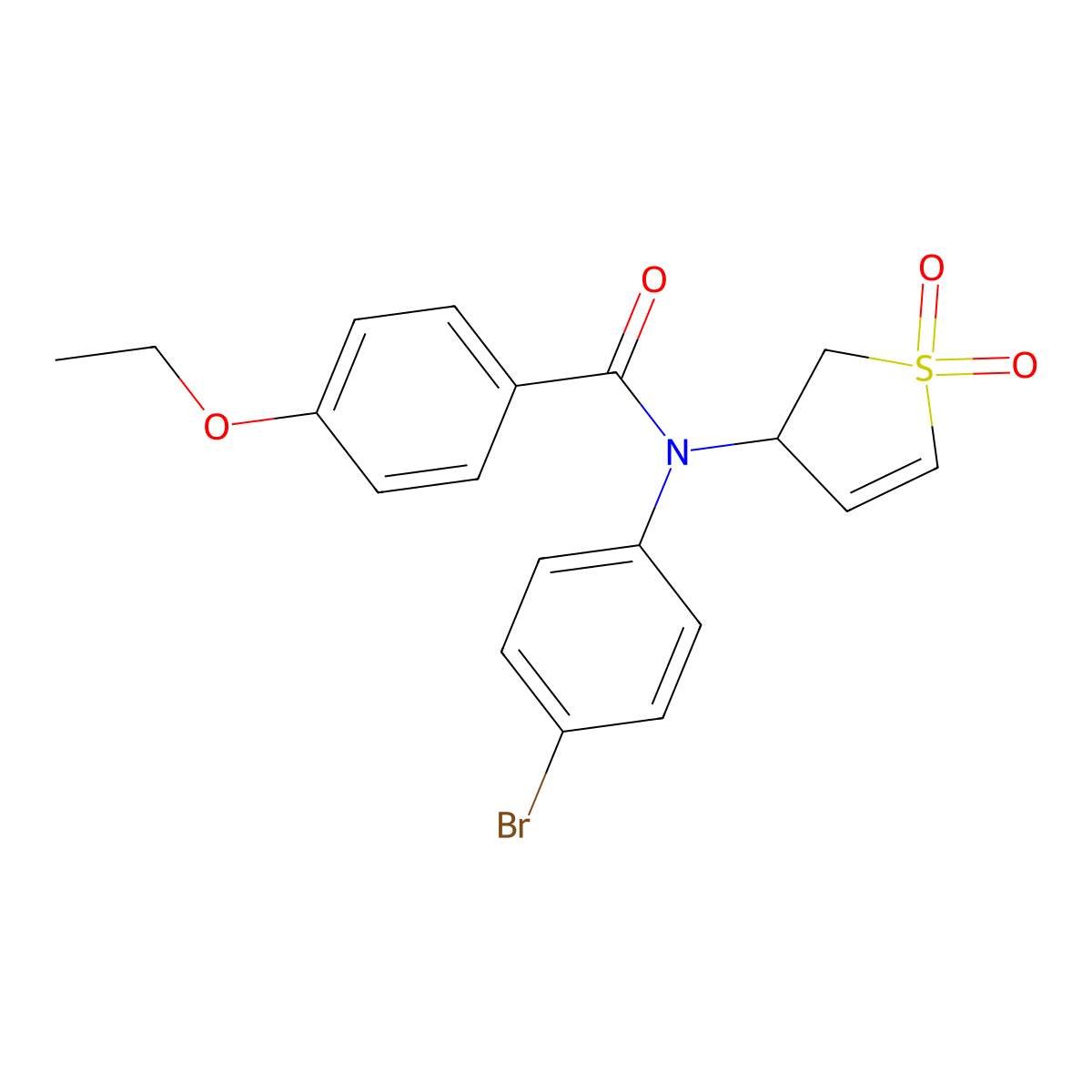 N-(4-bromophenyl)-N-(1,1-dioxido-2,3-dihydrothiophen-3-yl)-4-ethoxybenzamide molecular structure, CAS 863445-61-8