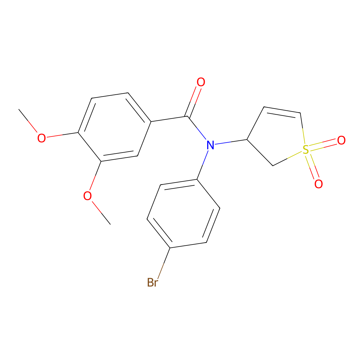 N-(4-bromophenyl)-N-(1,1-dioxido-2,3-dihydrothiophen-3-yl)-3,4-dimethoxybenzamide molecular structure, CAS 863445-66-3