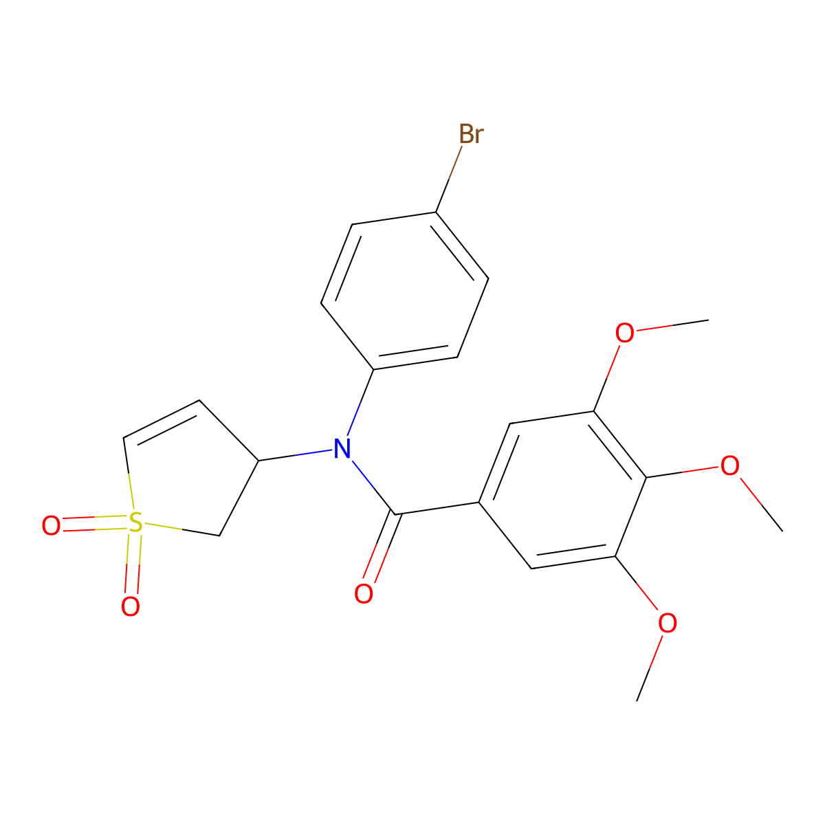 N-(4-bromophenyl)-N-(1,1-dioxido-2,3-dihydrothiophen-3-yl)-3,4,5-trimethoxybenzamide molecular structure, CAS 863445-67-4