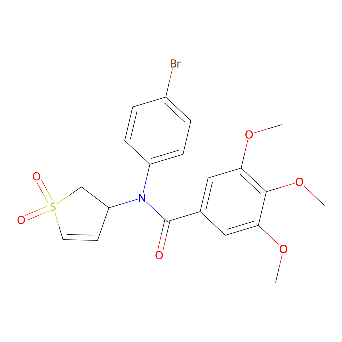 N-(4-bromophenyl)-N-(1,1-dioxido-2,3-dihydrothiophen-3-yl)-3,4,5-trimethoxybenzamide molecular structure, CAS 863445-67-4