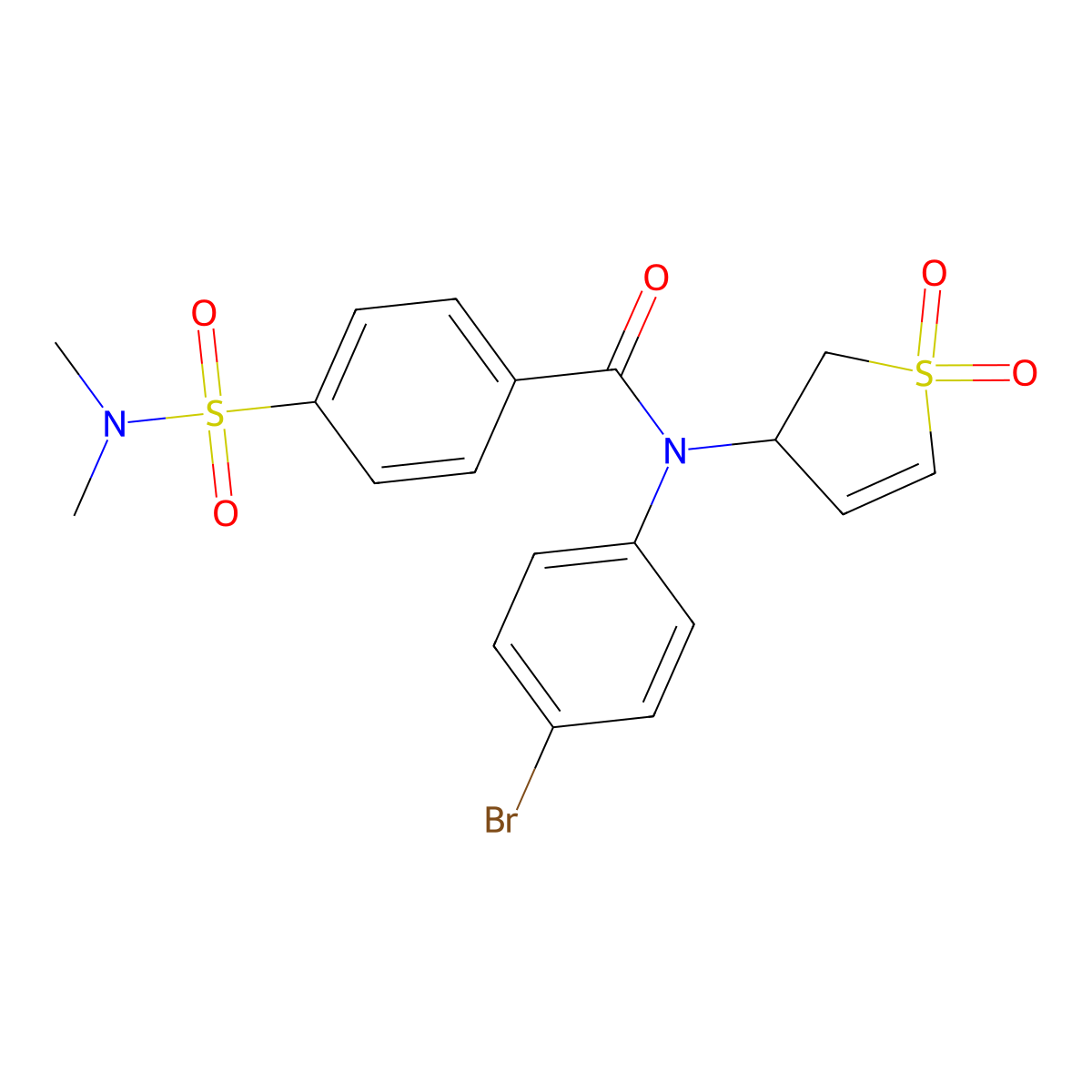 N-(4-bromophenyl)-4-(N,N-dimethylsulfamoyl)-N-(1,1-dioxido-2,3-dihydrothiophen-3-yl)benzamide molecular structure, CAS 863445-68-5