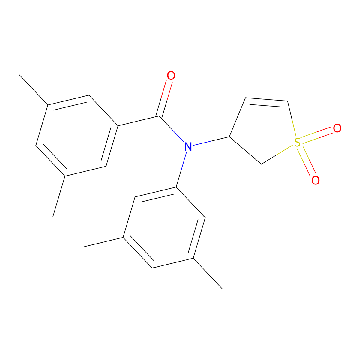 N-(3,5-dimethylphenyl)-N-(1,1-dioxido-2,3-dihydrothien-3-yl)-3,5-dimethylbenzamide molecular structure, CAS 863445-72-1