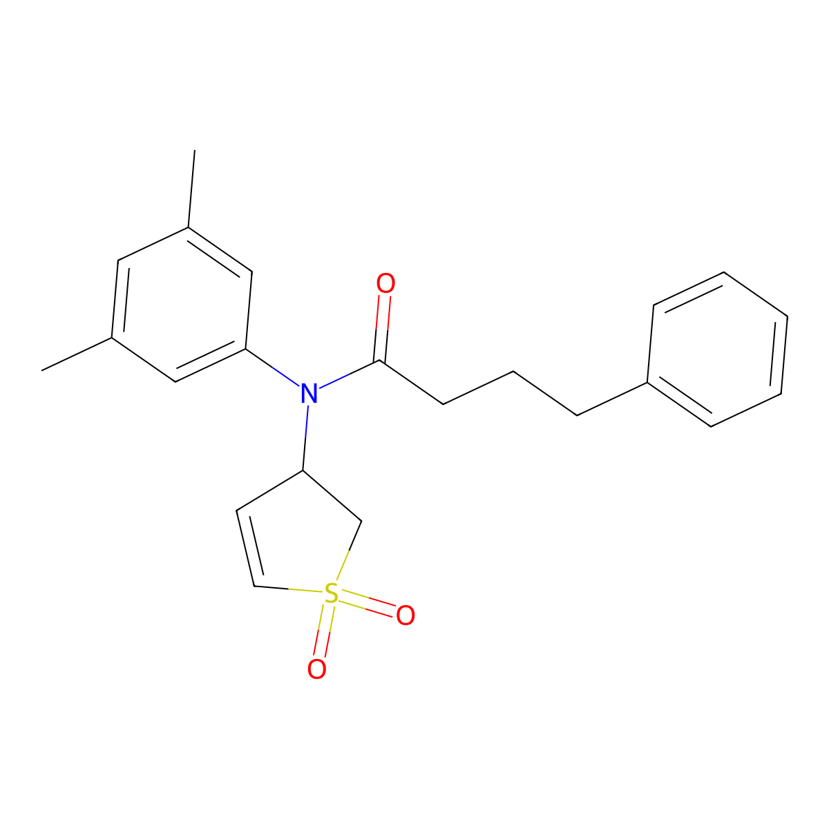 N-(3,5-dimethylphenyl)-N-(1,1-dioxido-2,3-dihydrothiophen-3-yl)-4-phenylbutanamide molecular structure, CAS 863445-73-2
