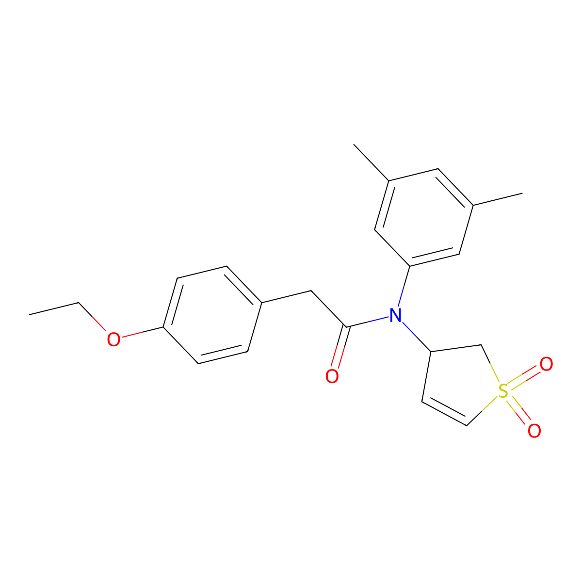 N-(3,5-dimethylphenyl)-N-(1,1-dioxido-2,3-dihydrothiophen-3-yl)-2-(4-ethoxyphenyl)acetamide molecular structure, CAS 863445-75-4