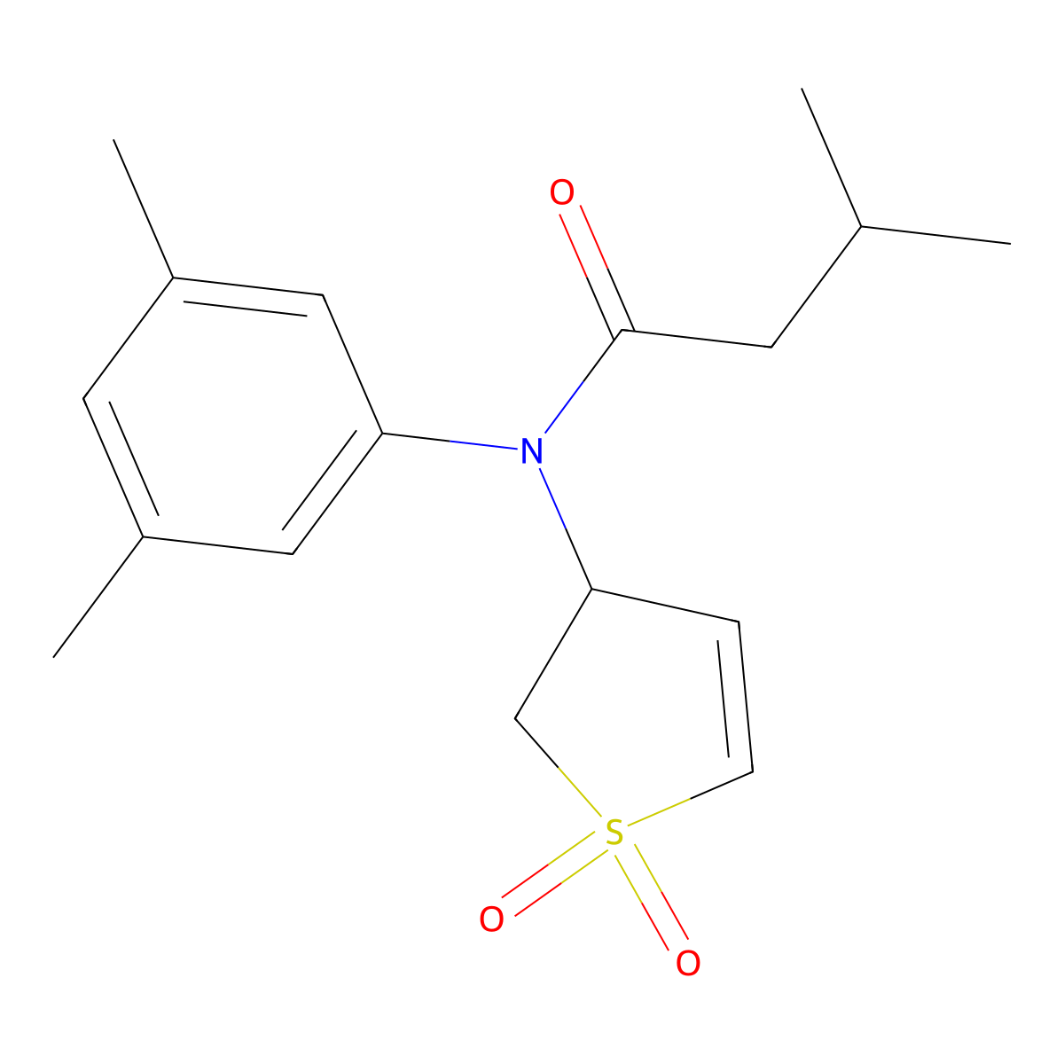 N-(3,5-dimethylphenyl)-N-(1,1-dioxido-2,3-dihydrothiophen-3-yl)-3-methylbutanamide molecular structure, CAS 863445-76-5