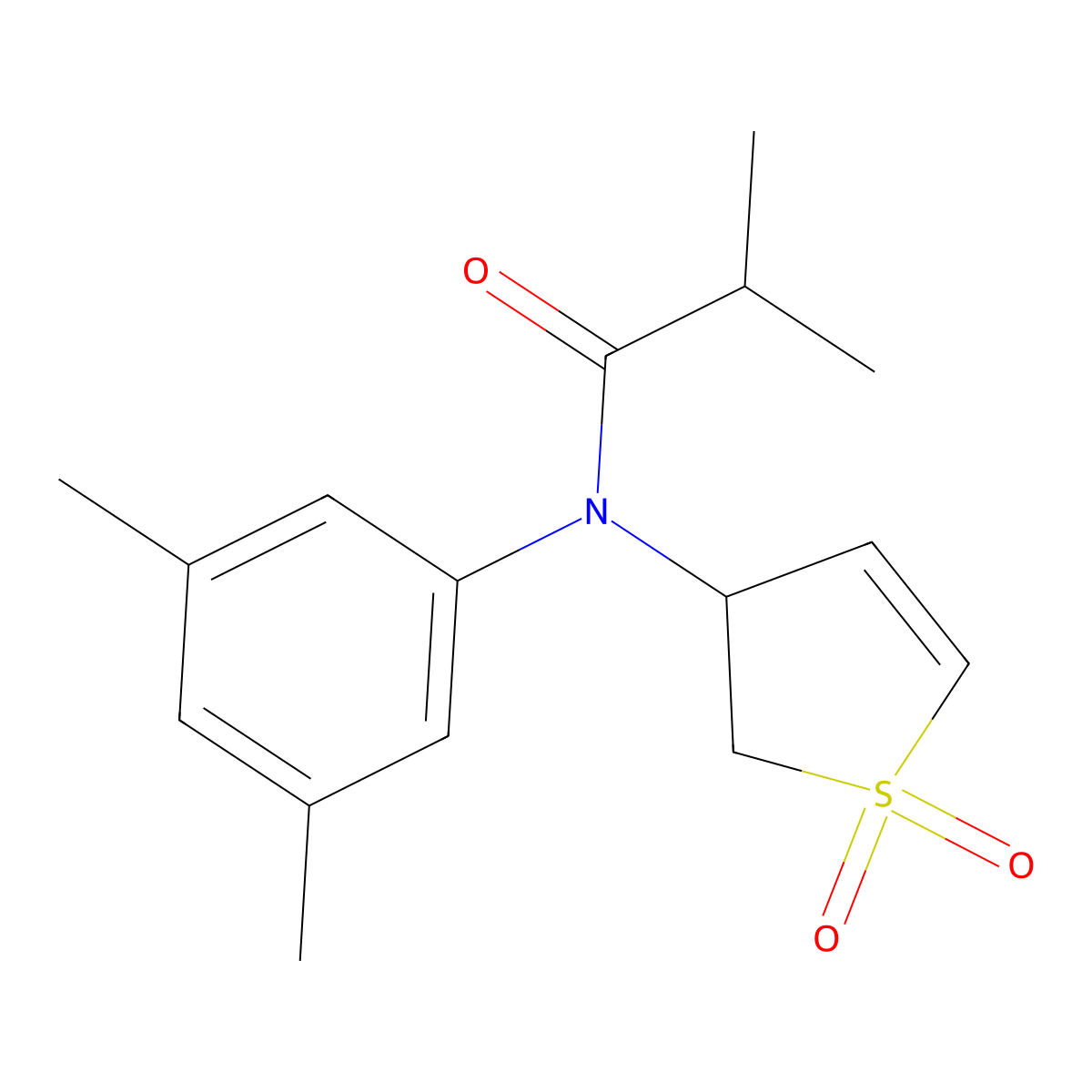 N-(3,5-dimethylphenyl)-N-(1,1-dioxido-2,3-dihydrothiophen-3-yl)isobutyramide molecular structure, CAS 863445-81-2