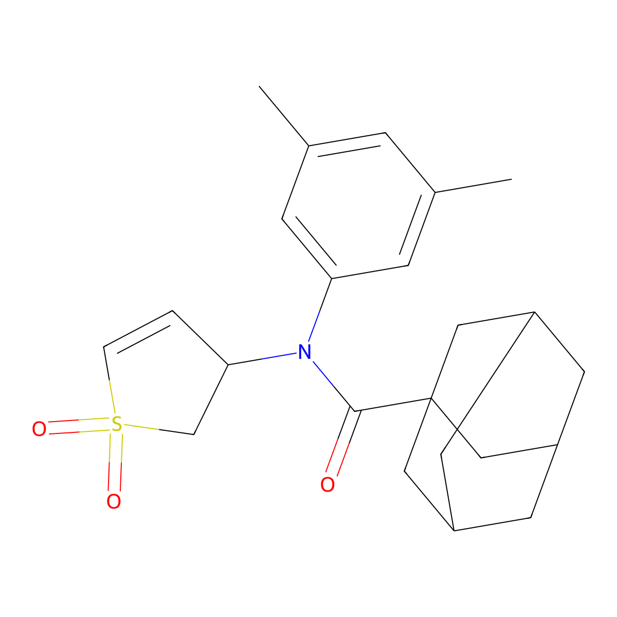 N-(3,5-Dimethylphenyl)-N-(1,1-dioxido-2,3-dihydro-3-thiophenyl)-1-adamantanecarboxamide molecular structure, CAS 863445-88-9