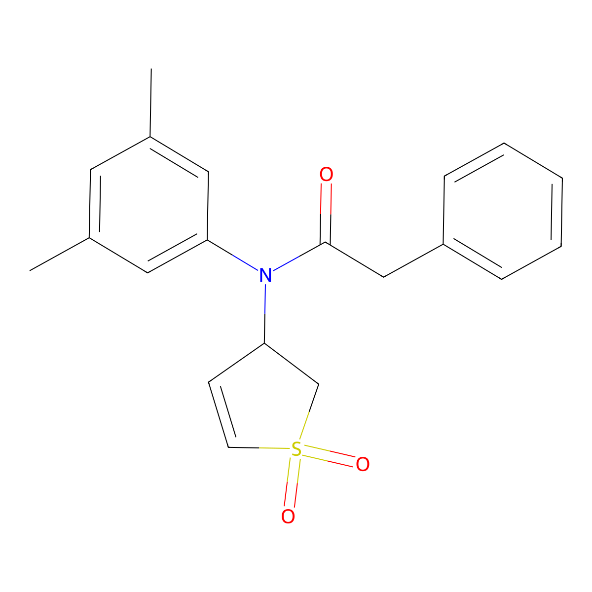 N-(3,5-dimethylphenyl)-N-(1,1-dioxido-2,3-dihydrothien-3-yl)-2-phenylacetamide molecular structure, CAS 863445-89-0