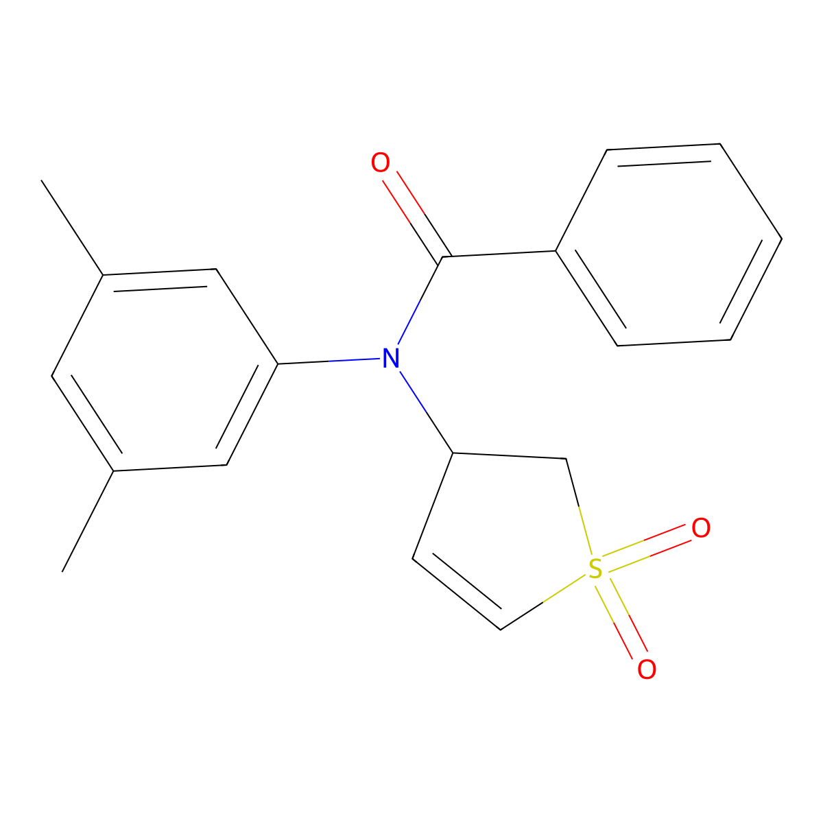 N-(3,5-dimethylphenyl)-N-(1,1-dioxido-2,3-dihydrothiophen-3-yl)benzamide molecular structure, CAS 863445-92-5