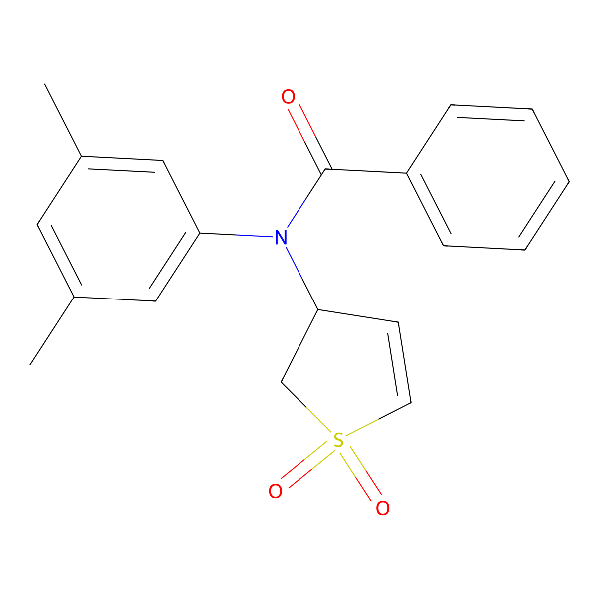 N-(3,5-dimethylphenyl)-N-(1,1-dioxido-2,3-dihydrothiophen-3-yl)benzamide molecular structure, CAS 863445-92-5