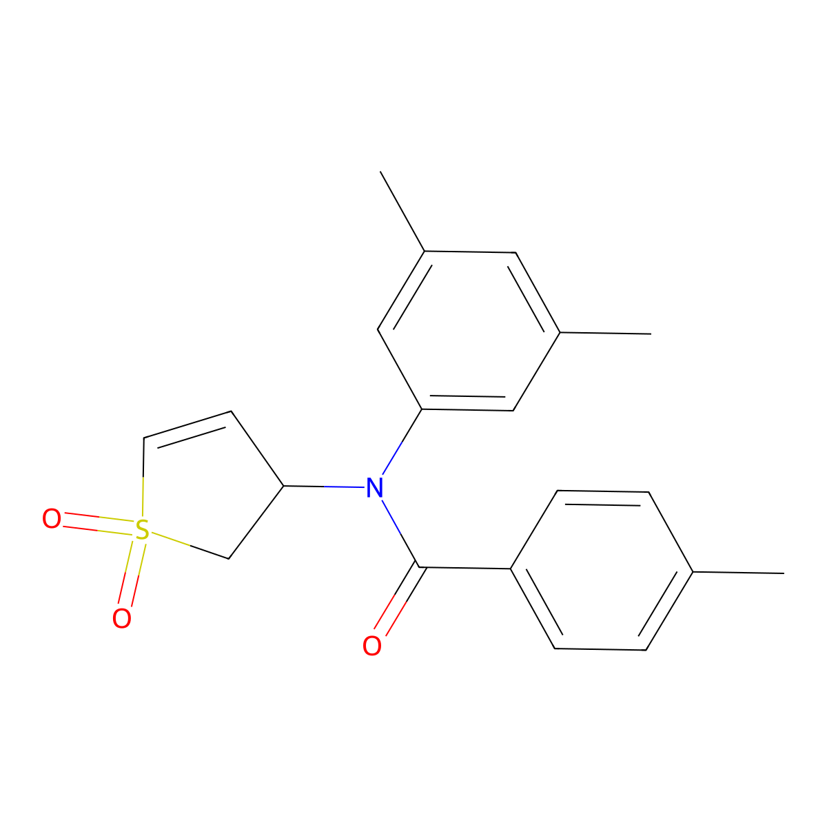 N-(3,5-dimethylphenyl)-N-(1,1-dioxido-2,3-dihydrothien-3-yl)-4-methylbenzamide molecular structure, CAS 863445-95-8