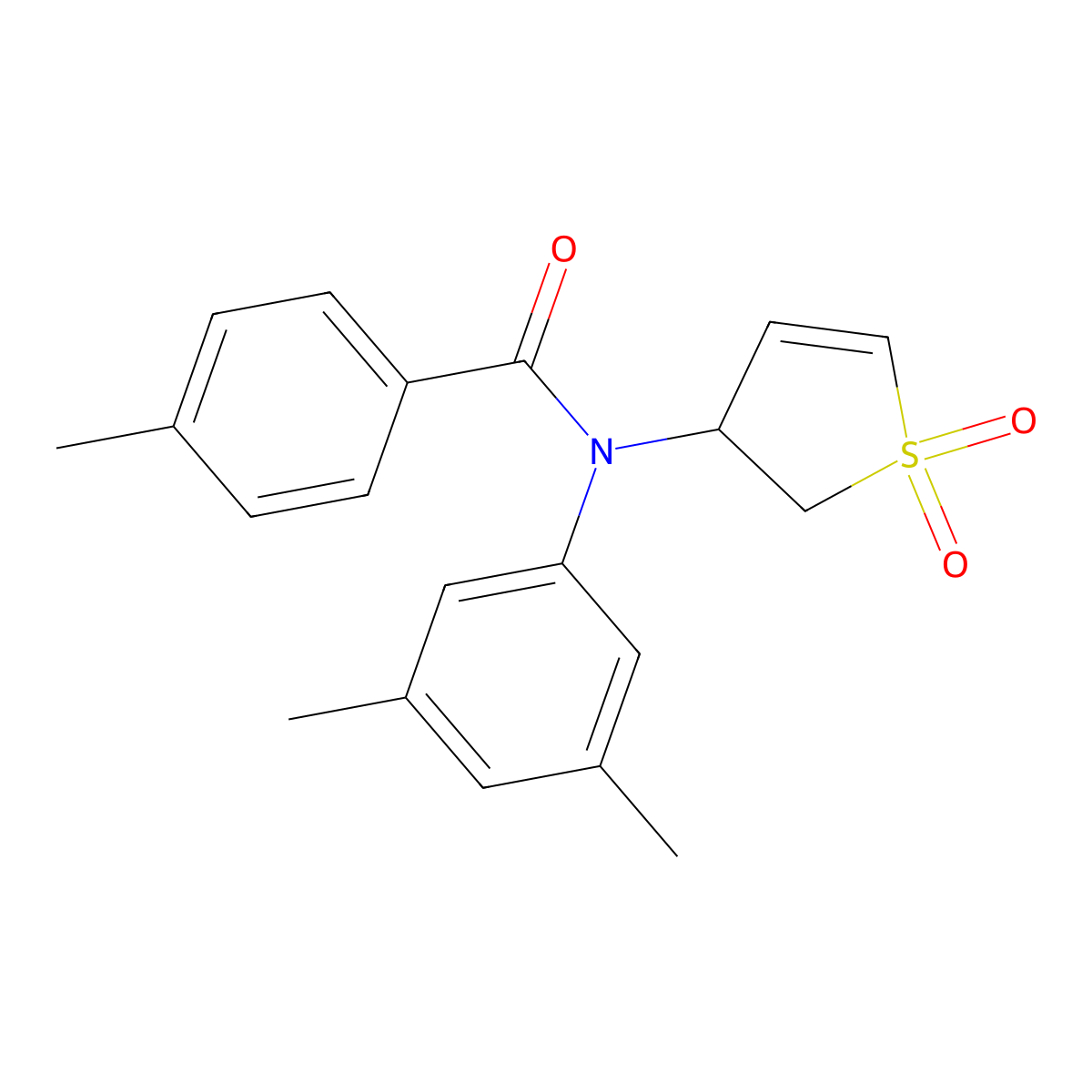 N-(3,5-dimethylphenyl)-N-(1,1-dioxido-2,3-dihydrothien-3-yl)-4-methylbenzamide molecular structure, CAS 863445-95-8