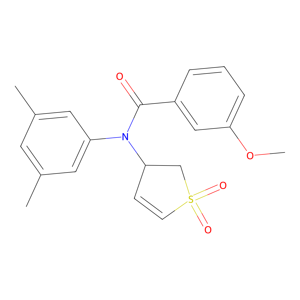 N-(3,5-Dimethylphenyl)-N-(1,1-dioxido-2,3-dihydro-3-thiophenyl)-3-methoxybenzamide molecular structure, CAS 863446-04-2