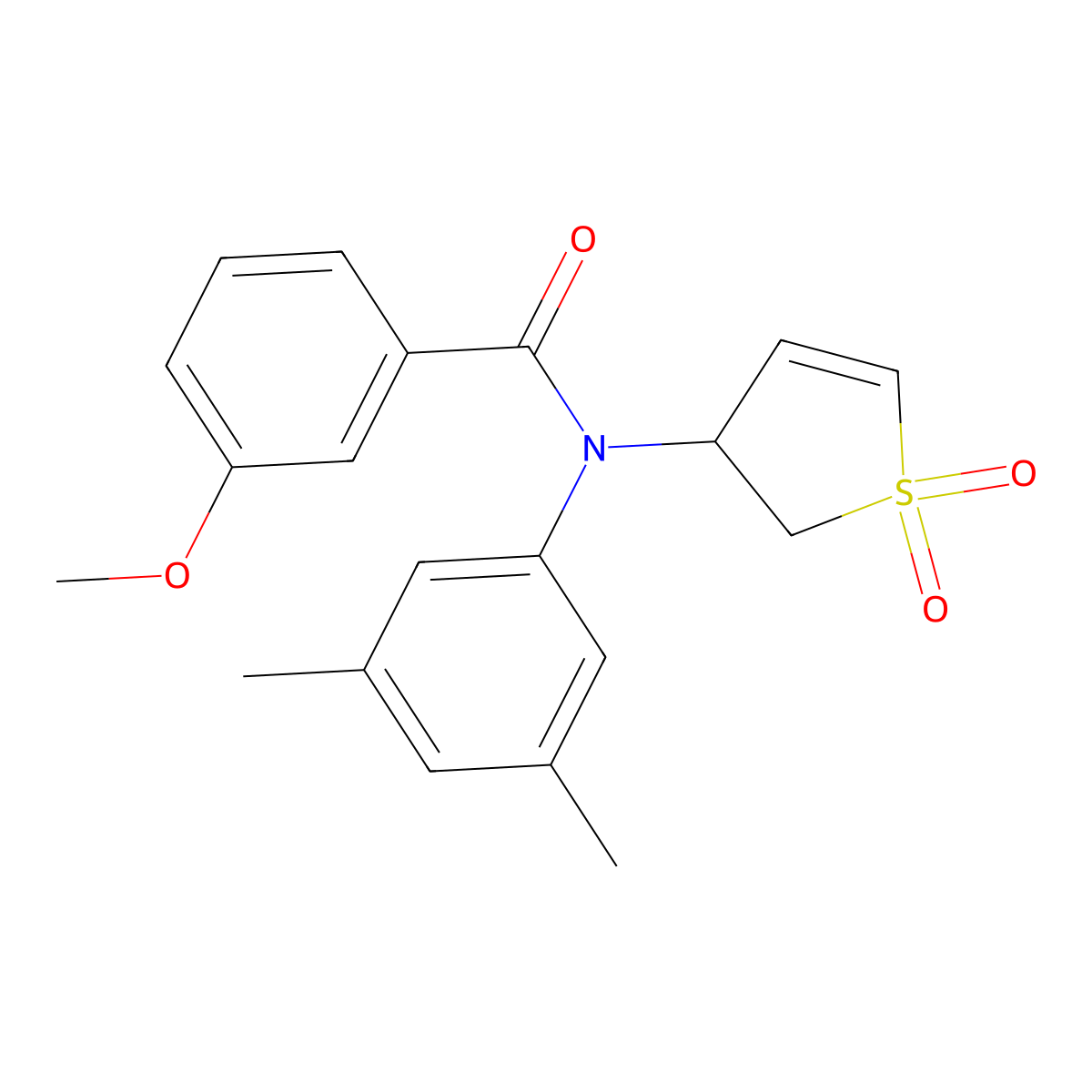 N-(3,5-Dimethylphenyl)-N-(1,1-dioxido-2,3-dihydro-3-thiophenyl)-3-methoxybenzamide molecular structure, CAS 863446-04-2