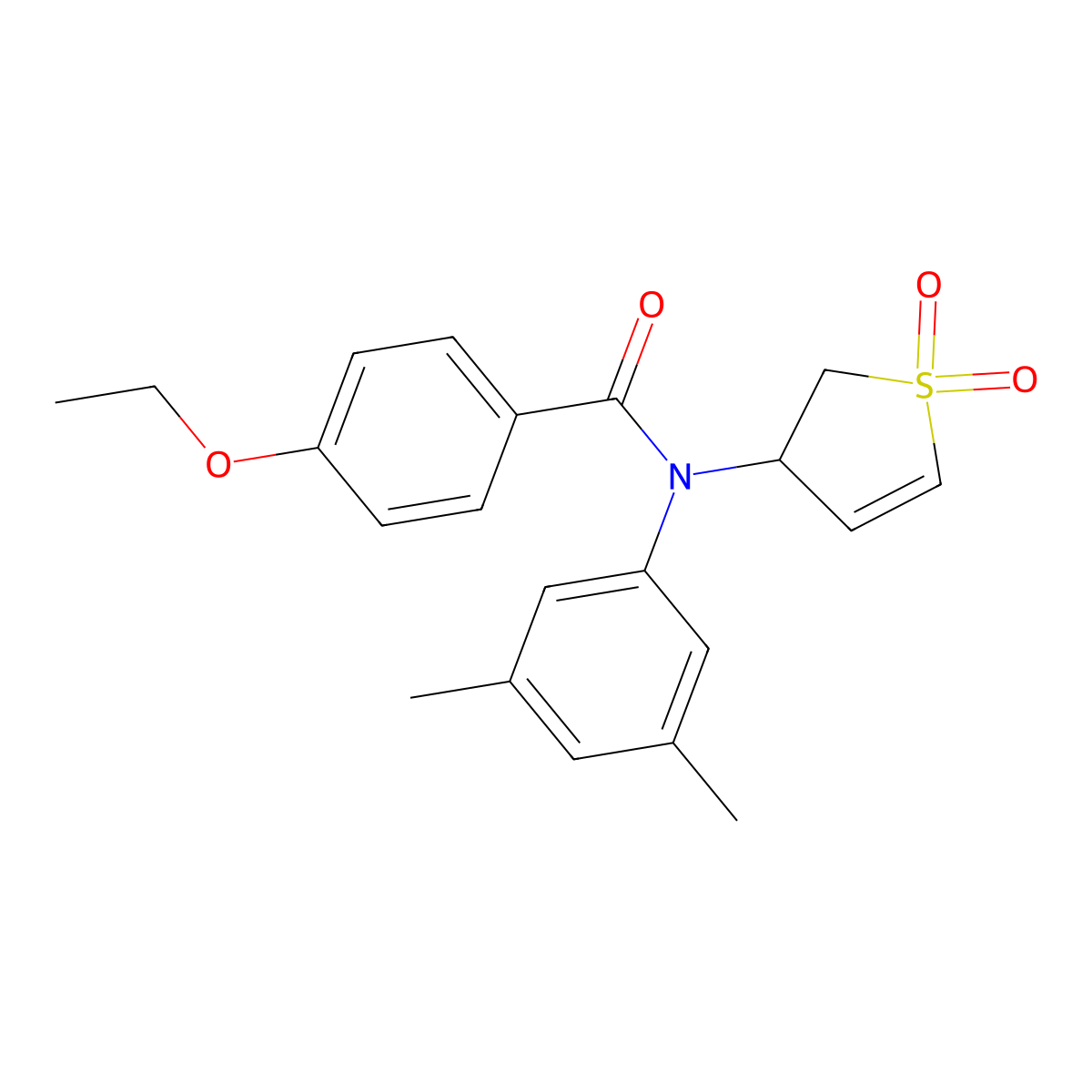 N-(3,5-dimethylphenyl)-N-(1,1-dioxido-2,3-dihydrothiophen-3-yl)-4-ethoxybenzamide molecular structure, CAS 863446-06-4