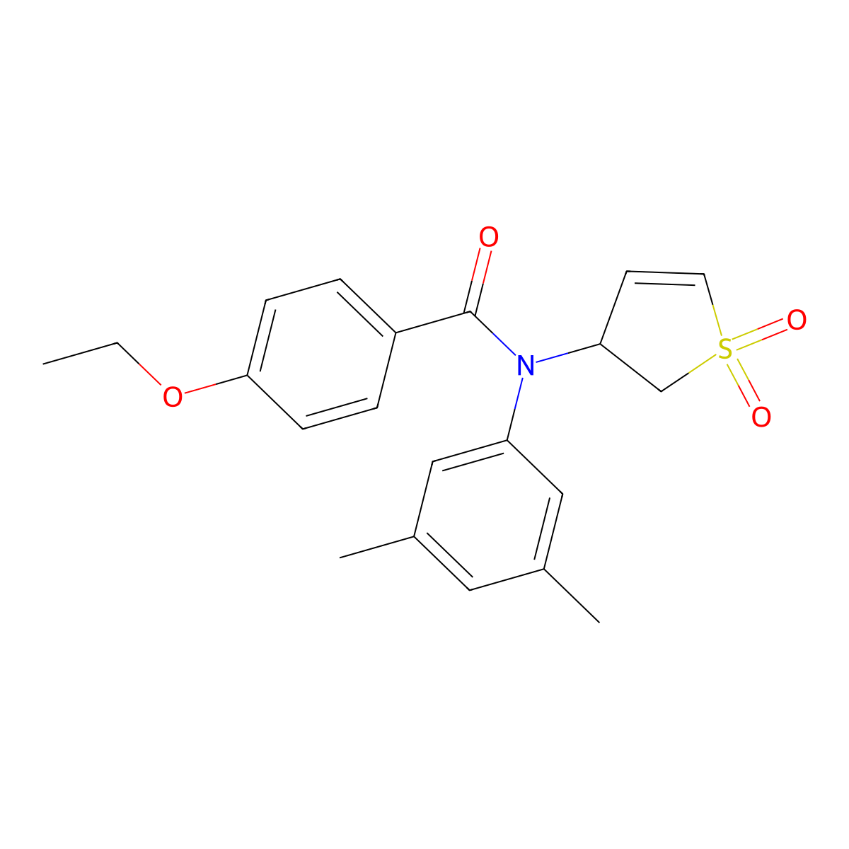 N-(3,5-dimethylphenyl)-N-(1,1-dioxido-2,3-dihydrothiophen-3-yl)-4-ethoxybenzamide molecular structure, CAS 863446-06-4