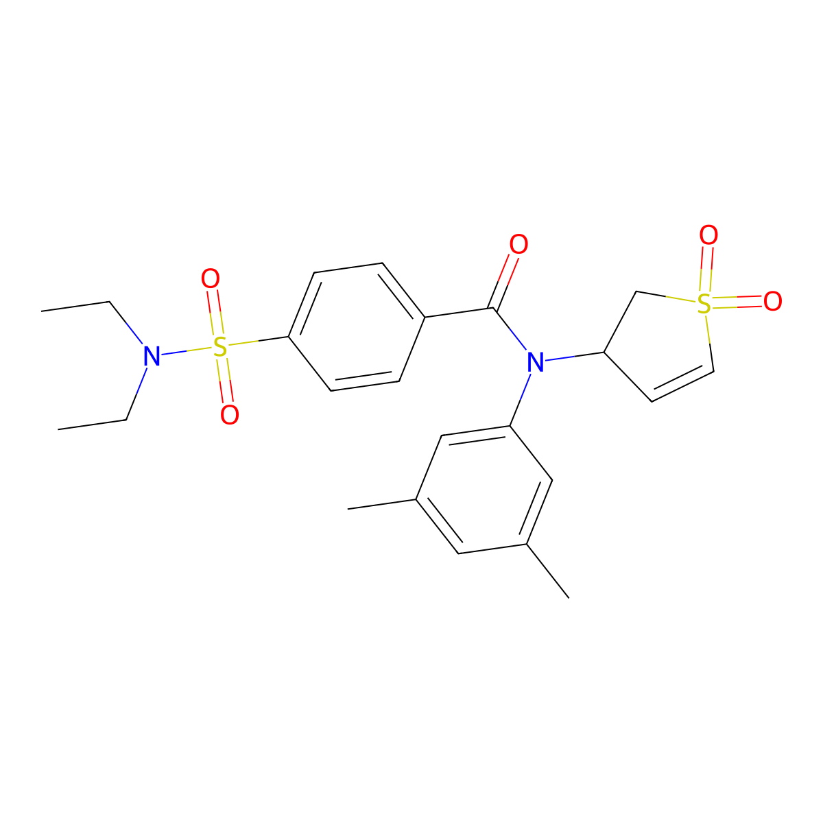 4-(N,N-diethylsulfamoyl)-N-(3,5-dimethylphenyl)-N-(1,1-dioxido-2,3-dihydrothiophen-3-yl)benzamide molecular structure, CAS 863446-15-5