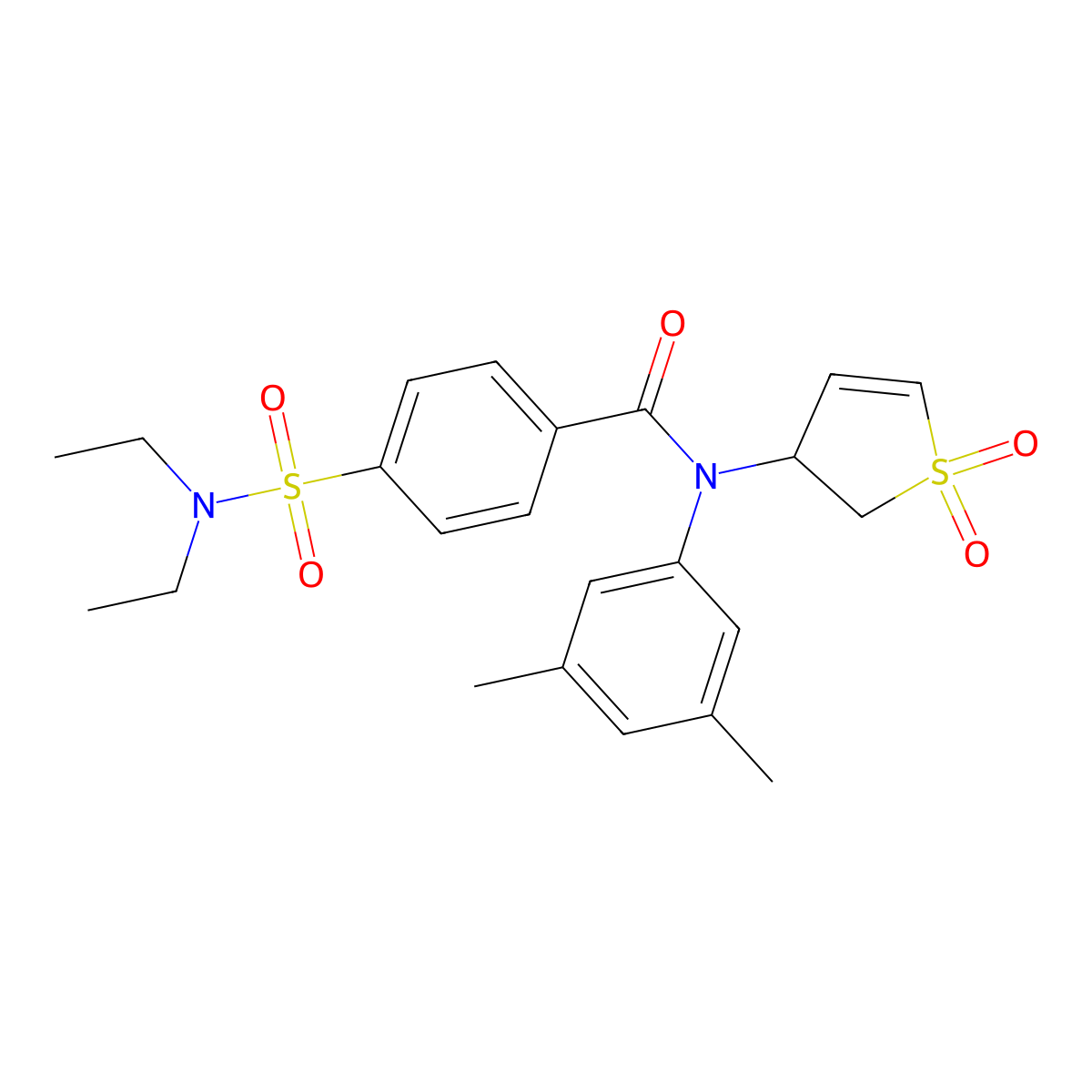 4-(N,N-diethylsulfamoyl)-N-(3,5-dimethylphenyl)-N-(1,1-dioxido-2,3-dihydrothiophen-3-yl)benzamide molecular structure, CAS 863446-15-5