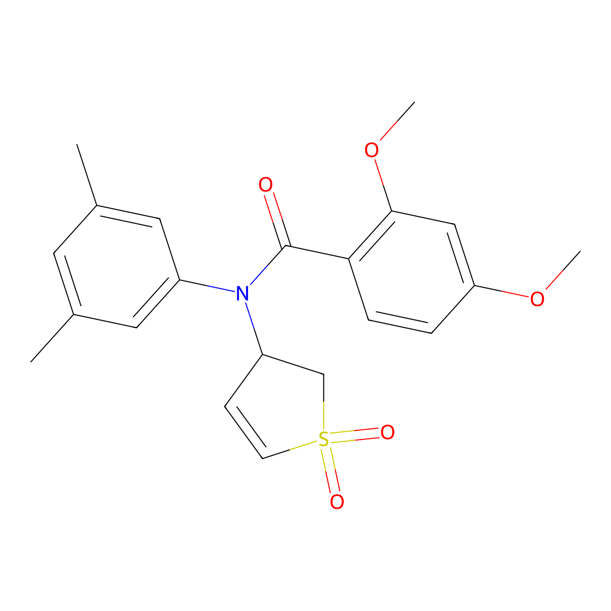 N-(3,5-dimethylphenyl)-N-(1,1-dioxido-2,3-dihydrothiophen-3-yl)-2,4-dimethoxybenzamide molecular structure, CAS 863446-21-3