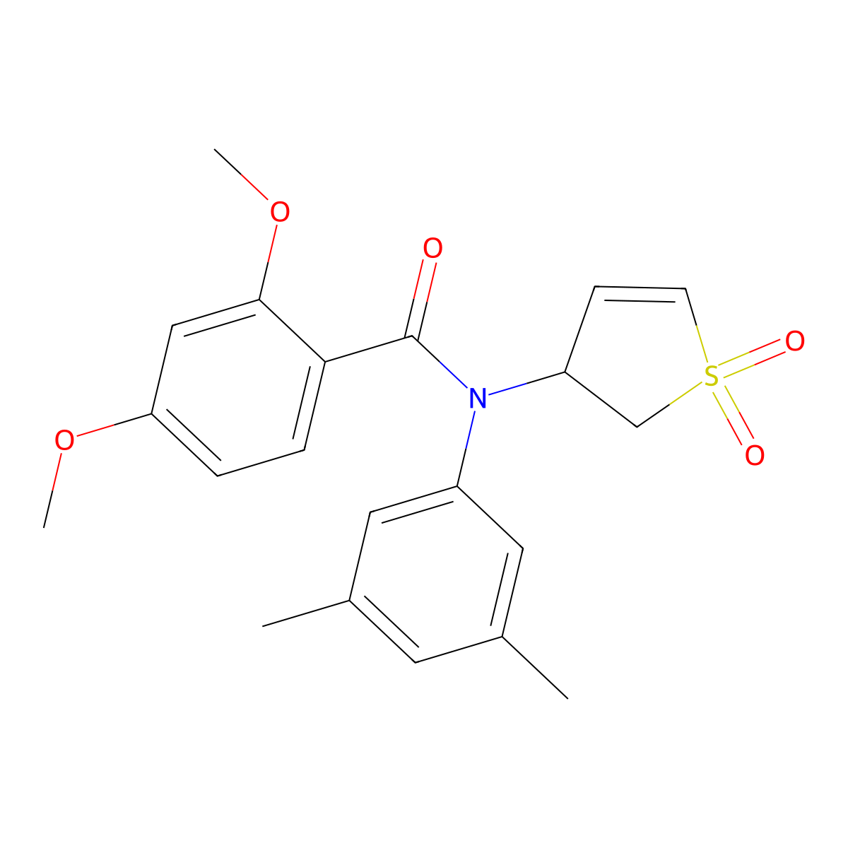 N-(3,5-dimethylphenyl)-N-(1,1-dioxido-2,3-dihydrothiophen-3-yl)-2,4-dimethoxybenzamide molecular structure, CAS 863446-21-3