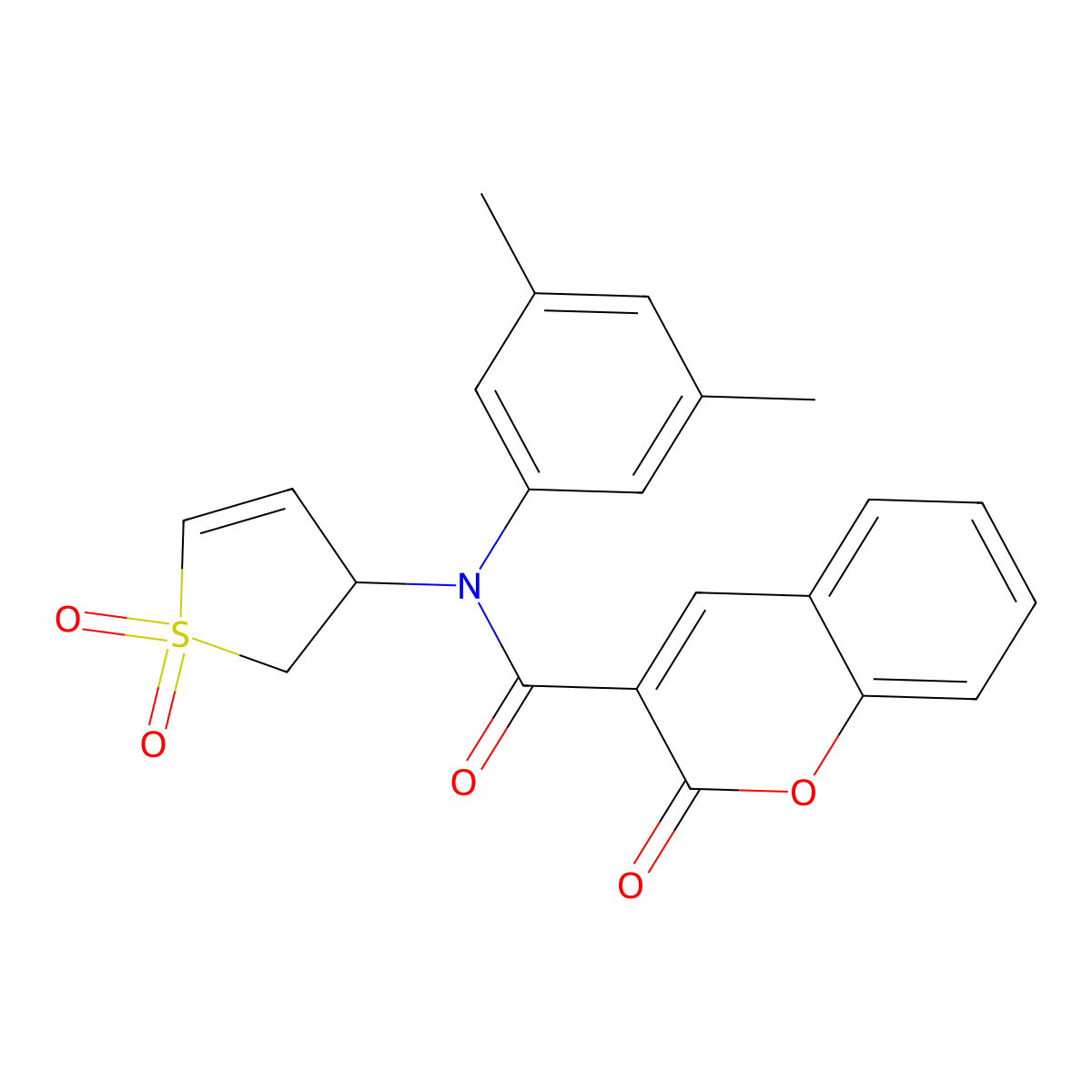 N-(3,5-dimethylphenyl)-N-(1,1-dioxido-2,3-dihydrothiophen-3-yl)-2-oxo-2H-chromene-3-carboxamide molecular structure, CAS 863446-22-4