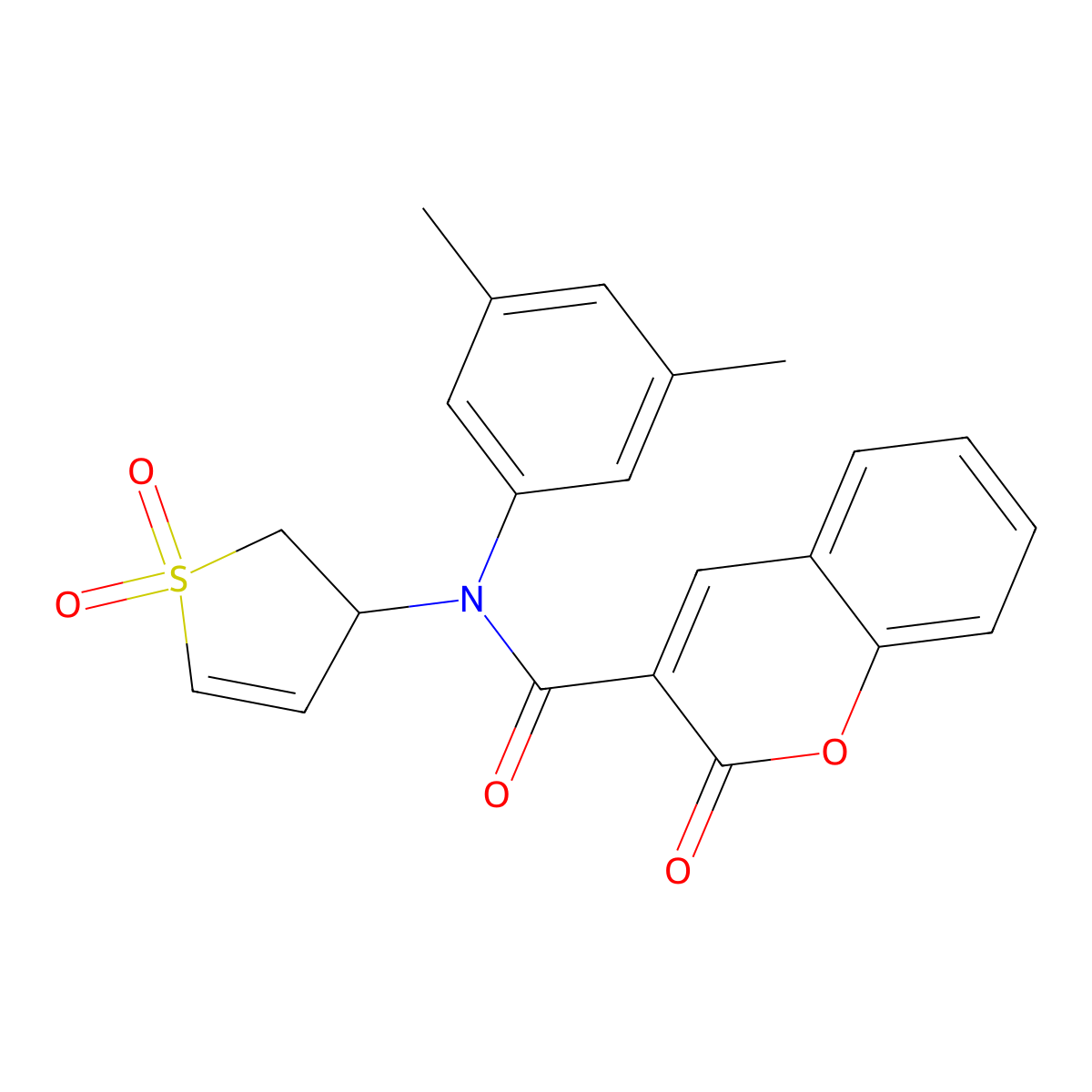 N-(3,5-dimethylphenyl)-N-(1,1-dioxido-2,3-dihydrothiophen-3-yl)-2-oxo-2H-chromene-3-carboxamide molecular structure, CAS 863446-22-4