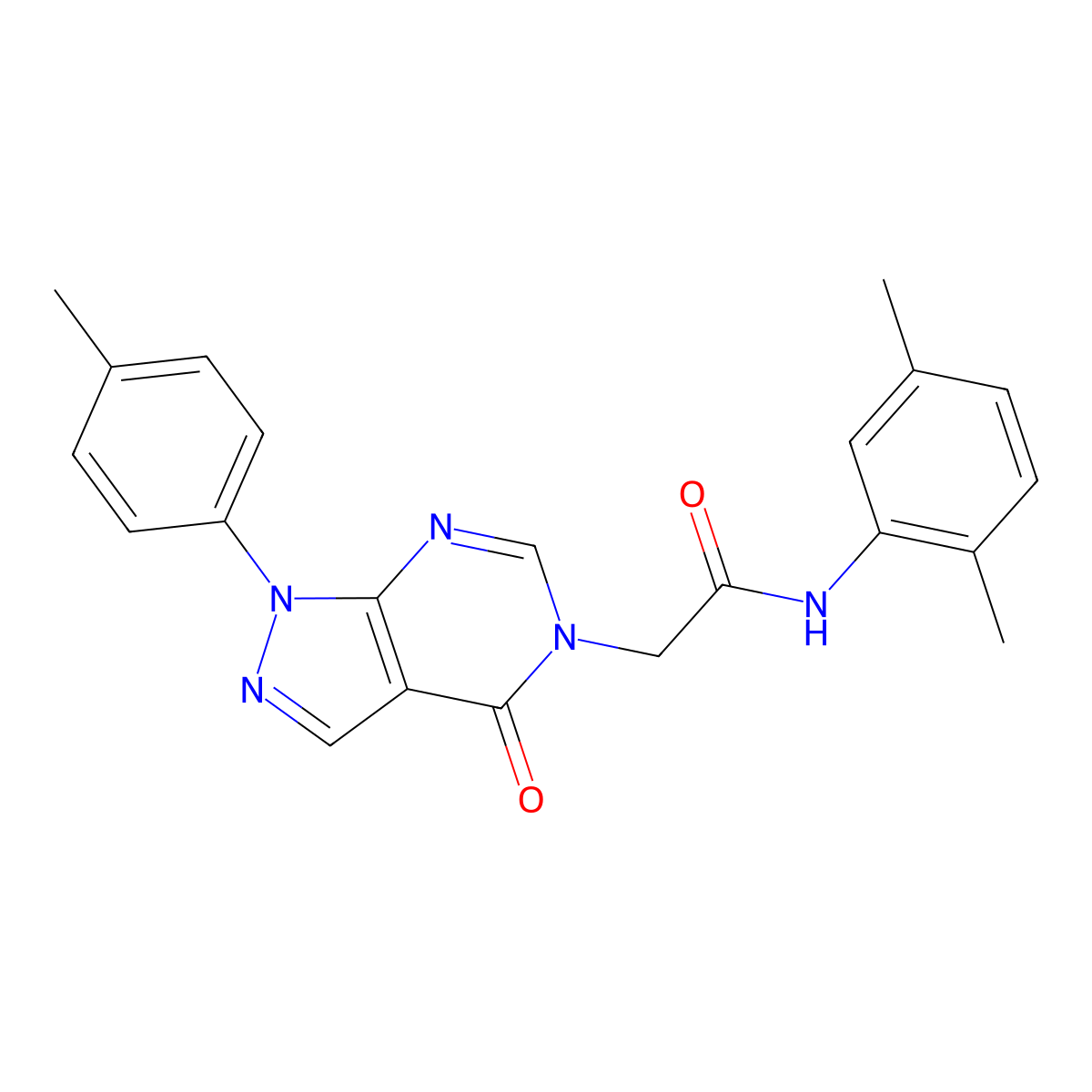 N-(2,5-dimethylphenyl)-2-(4-oxo-1-(p-tolyl)-1H-pyrazolo[3,4-d]pyrimidin-5(4H)-yl)acetamide molecular structure, CAS 863446-37-1