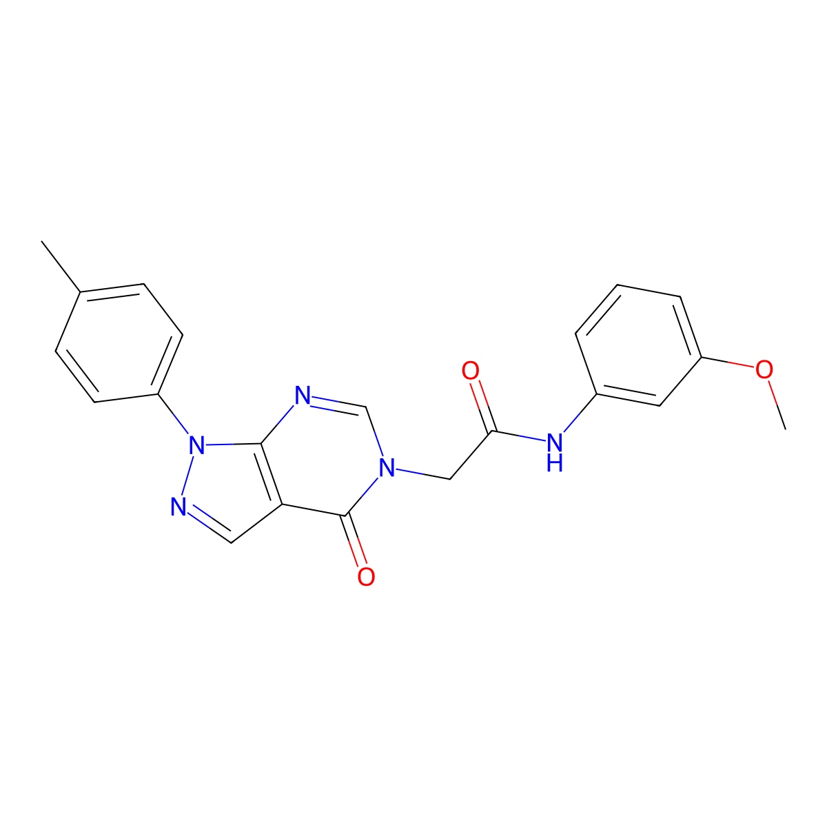 N-(3-methoxyphenyl)-2-[1-(4-methylphenyl)-4-oxopyrazolo[3,4-d]pyrimidin-5-yl]acetamide molecular structure, CAS 863446-61-1