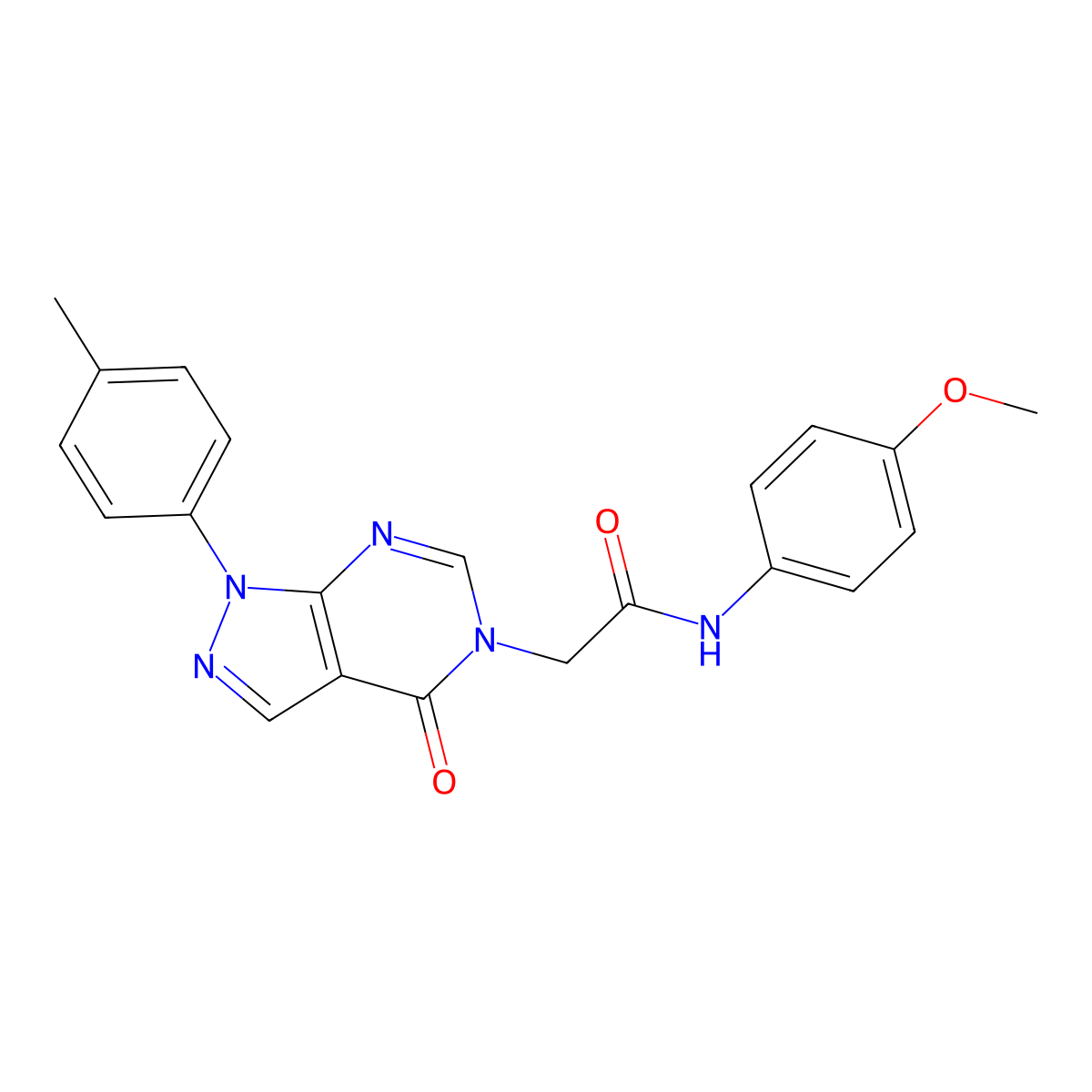 N-(4-methoxyphenyl)-2-(4-oxo-1-(p-tolyl)-1H-pyrazolo[3,4-d]pyrimidin-5(4H)-yl)acetamide molecular structure, CAS 863446-62-2