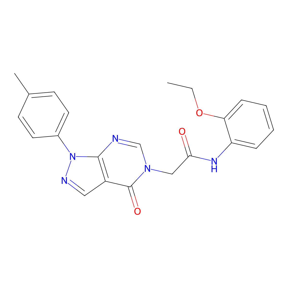 N-(2-ethoxyphenyl)-2-[1-(4-methylphenyl)-4-oxopyrazolo[3,4-d]pyrimidin-5-yl]acetamide molecular structure, CAS 863446-63-3