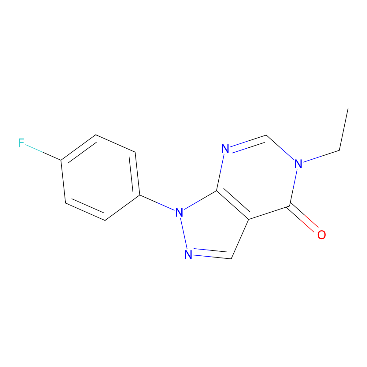 5-ethyl-1-(4-fluorophenyl)-1H-pyrazolo[3,4-d]pyrimidin-4(5H)-one molecular structure, CAS 863446-93-9