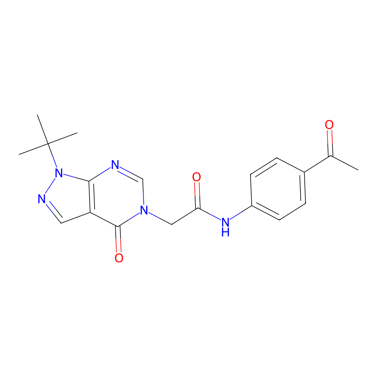 N-(4-acetylphenyl)-2-(1-(tert-butyl)-4-oxo-1H-pyrazolo[3,4-d]pyrimidin-5(4H)-yl)acetamide molecular structure, CAS 863448-01-5