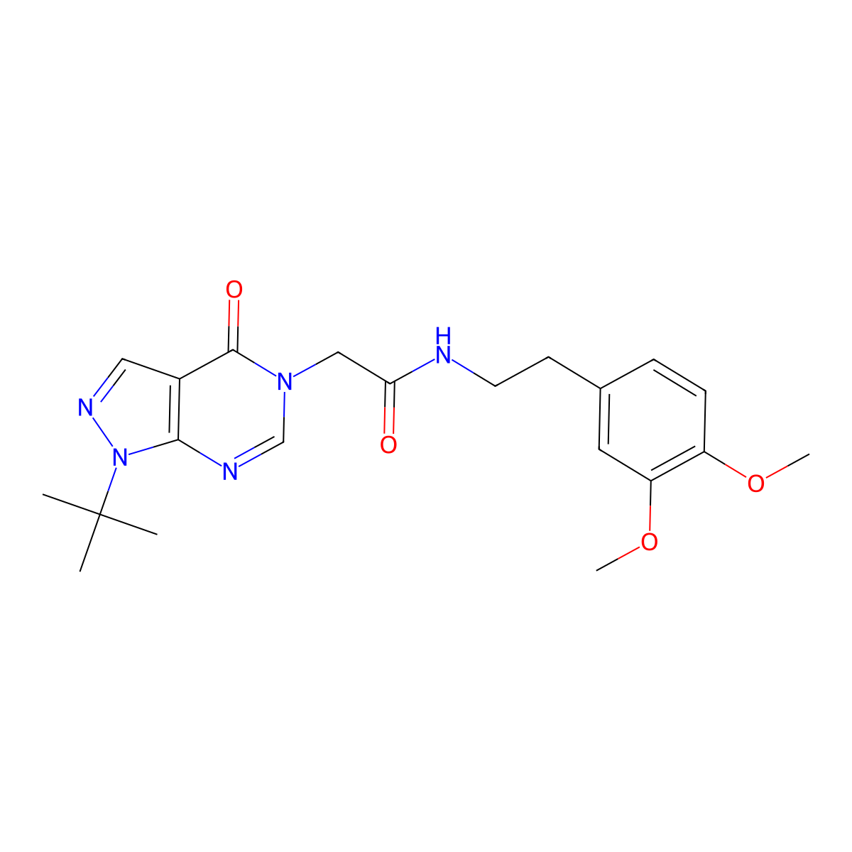 2-(1-tert-butyl-4-oxopyrazolo[3,4-d]pyrimidin-5-yl)-N-[2-(3,4-dimethoxyphenyl)ethyl]acetamide molecular structure, CAS 863448-12-8