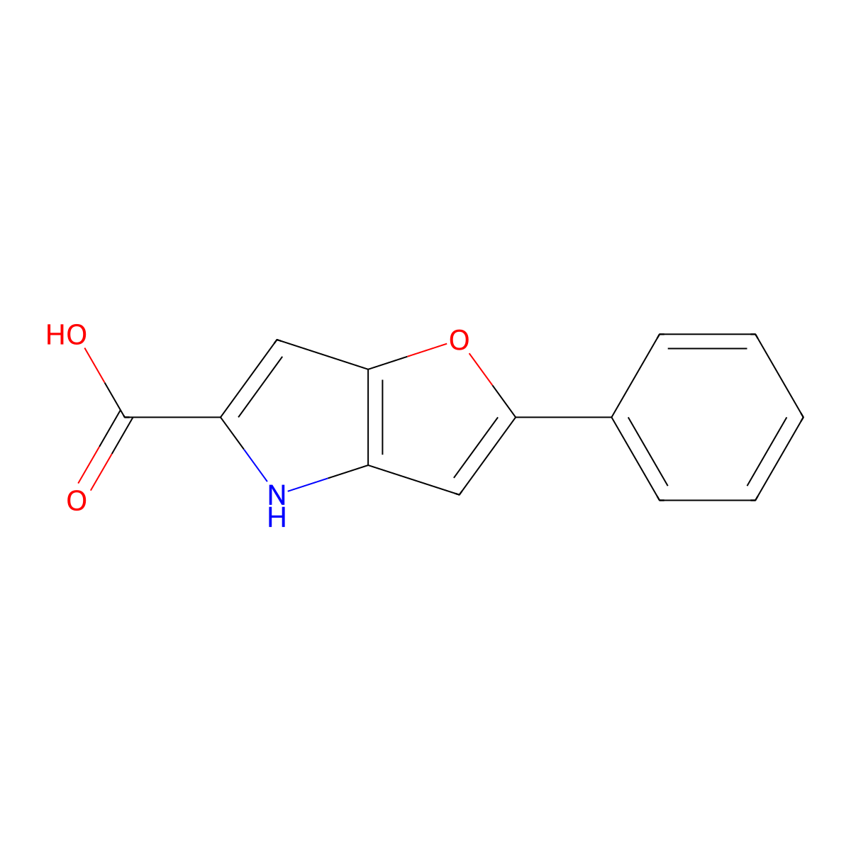 2-Phenyl-4H-furo[3,2-b]pyrrole-5-carboxylic acid molecular structure, CAS 86345-44-0