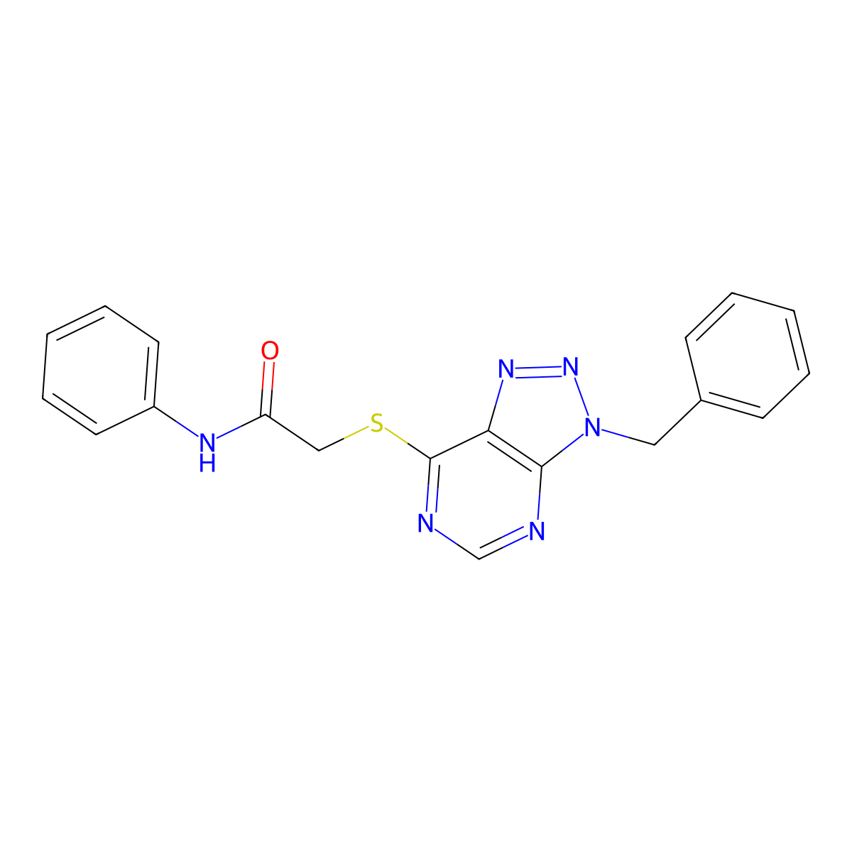 2-((3-benzyl-3H-[1,2,3]triazolo[4,5-d]pyrimidin-7-yl)thio)-N-phenylacetamide molecular structure, CAS 863452-70-4