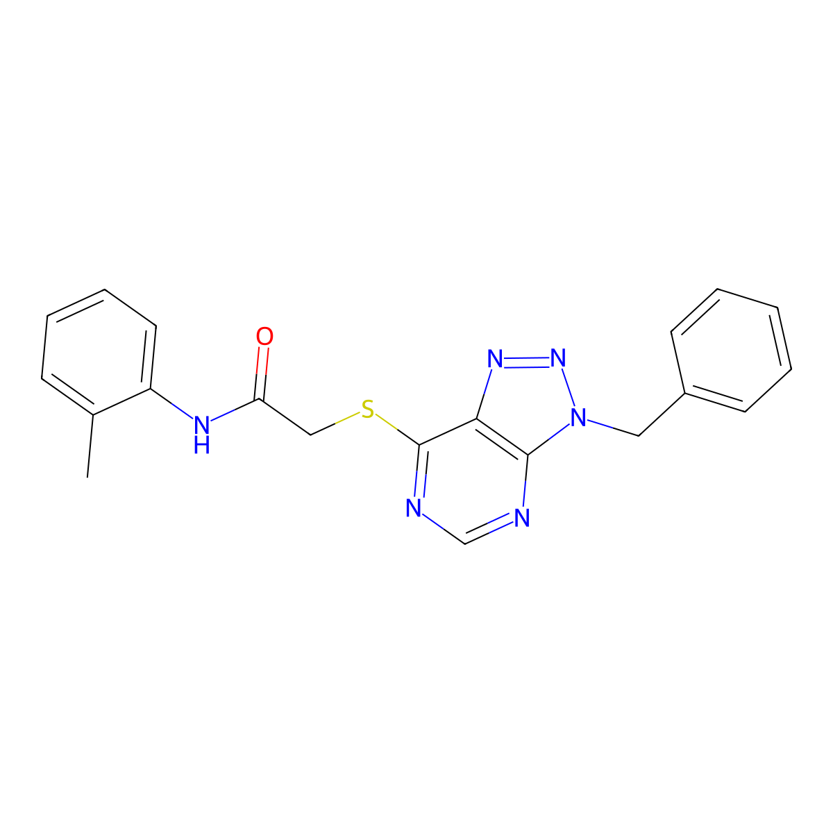 2-((3-benzyl-3H-[1,2,3]triazolo[4,5-d]pyrimidin-7-yl)thio)-N-(o-tolyl)acetamide molecular structure, CAS 863452-71-5
