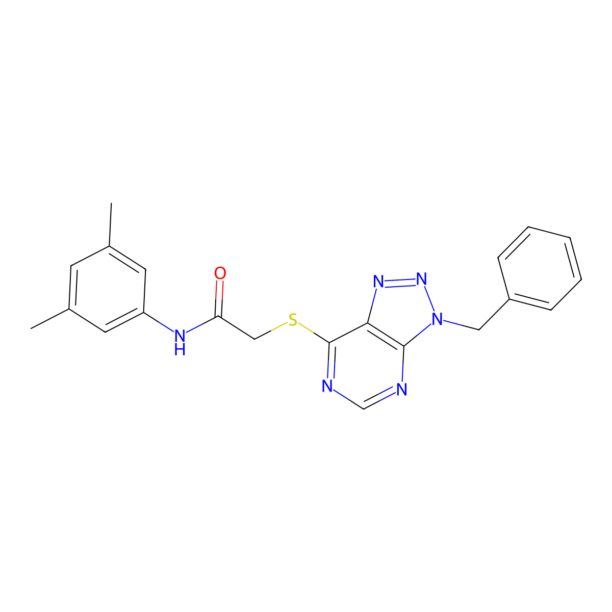 2-((3-benzyl-3H-[1,2,3]triazolo[4,5-d]pyrimidin-7-yl)thio)-N-(3,5-dimethylphenyl)acetamide molecular structure, CAS 863452-76-0