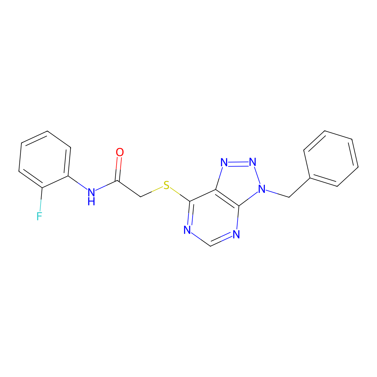 2-((3-benzyl-3H-[1,2,3]triazolo[4,5-d]pyrimidin-7-yl)thio)-N-(2-fluorophenyl)acetamide molecular structure, CAS 863452-78-2