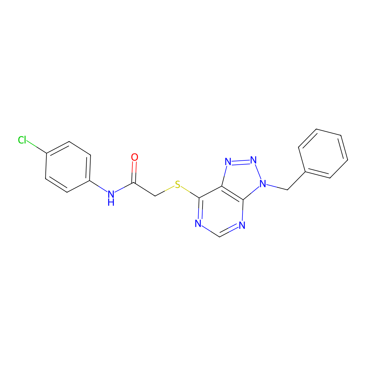 2-(3-benzyltriazolo[4,5-d]pyrimidin-7-yl)sulfanyl-N-(4-chlorophenyl)acetamide molecular structure, CAS 863452-80-6