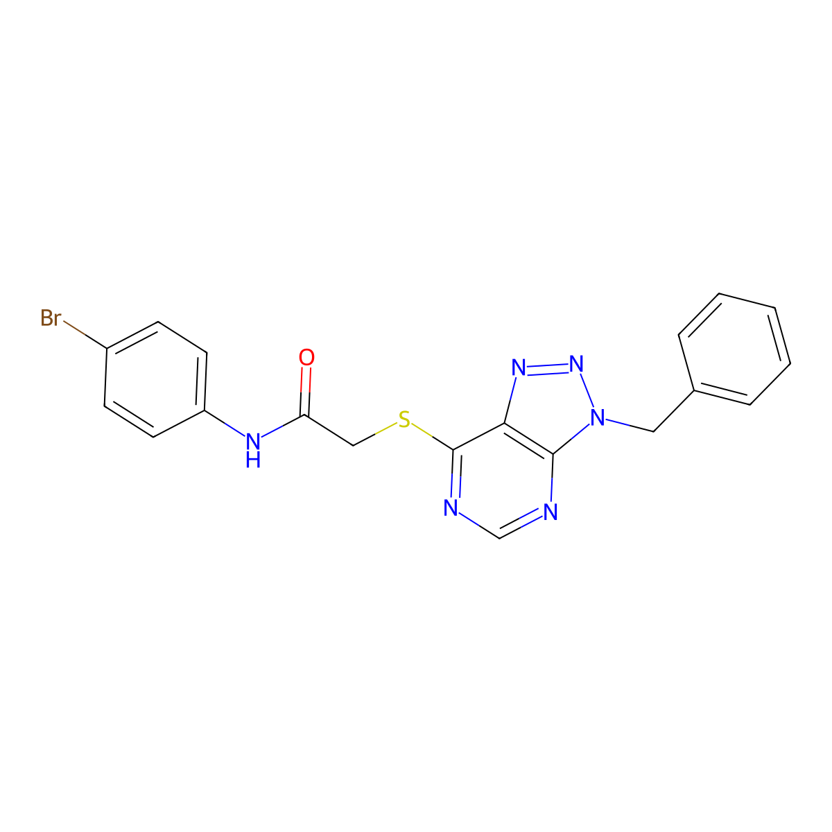 2-((3-benzyl-3H-[1,2,3]triazolo[4,5-d]pyrimidin-7-yl)thio)-N-(4-bromophenyl)acetamide molecular structure, CAS 863452-81-7