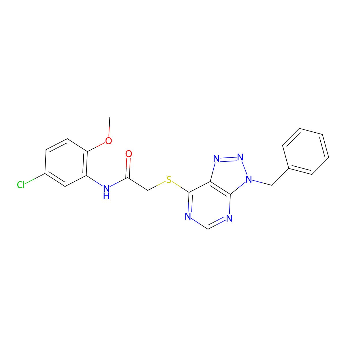 2-((3-benzyl-3H-[1,2,3]triazolo[4,5-d]pyrimidin-7-yl)thio)-N-(5-chloro-2-methoxyphenyl)acetamide molecular structure, CAS 863452-83-9