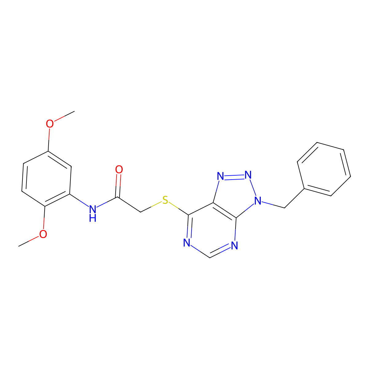 2-((3-benzyl-3H-[1,2,3]triazolo[4,5-d]pyrimidin-7-yl)thio)-N-(2,5-dimethoxyphenyl)acetamide molecular structure, CAS 863452-87-3