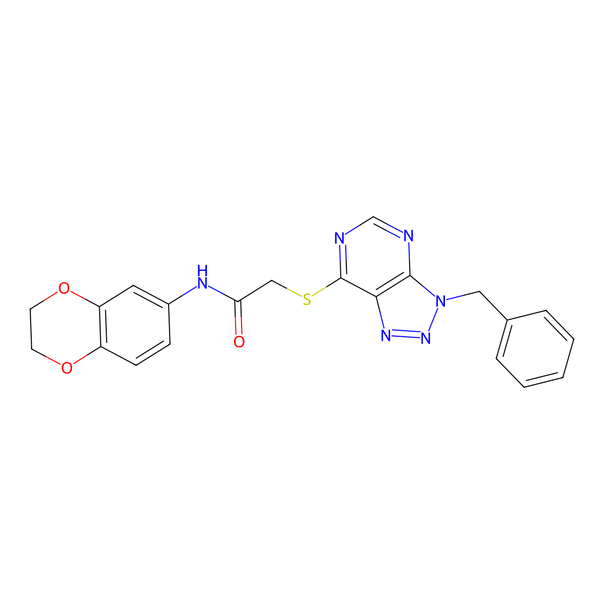 2-((3-benzyl-3H-[1,2,3]triazolo[4,5-d]pyrimidin-7-yl)thio)-N-(2,3-dihydrobenzo[b][1,4]dioxin-6-yl)acetamide molecular structure, CAS 863452-88-4