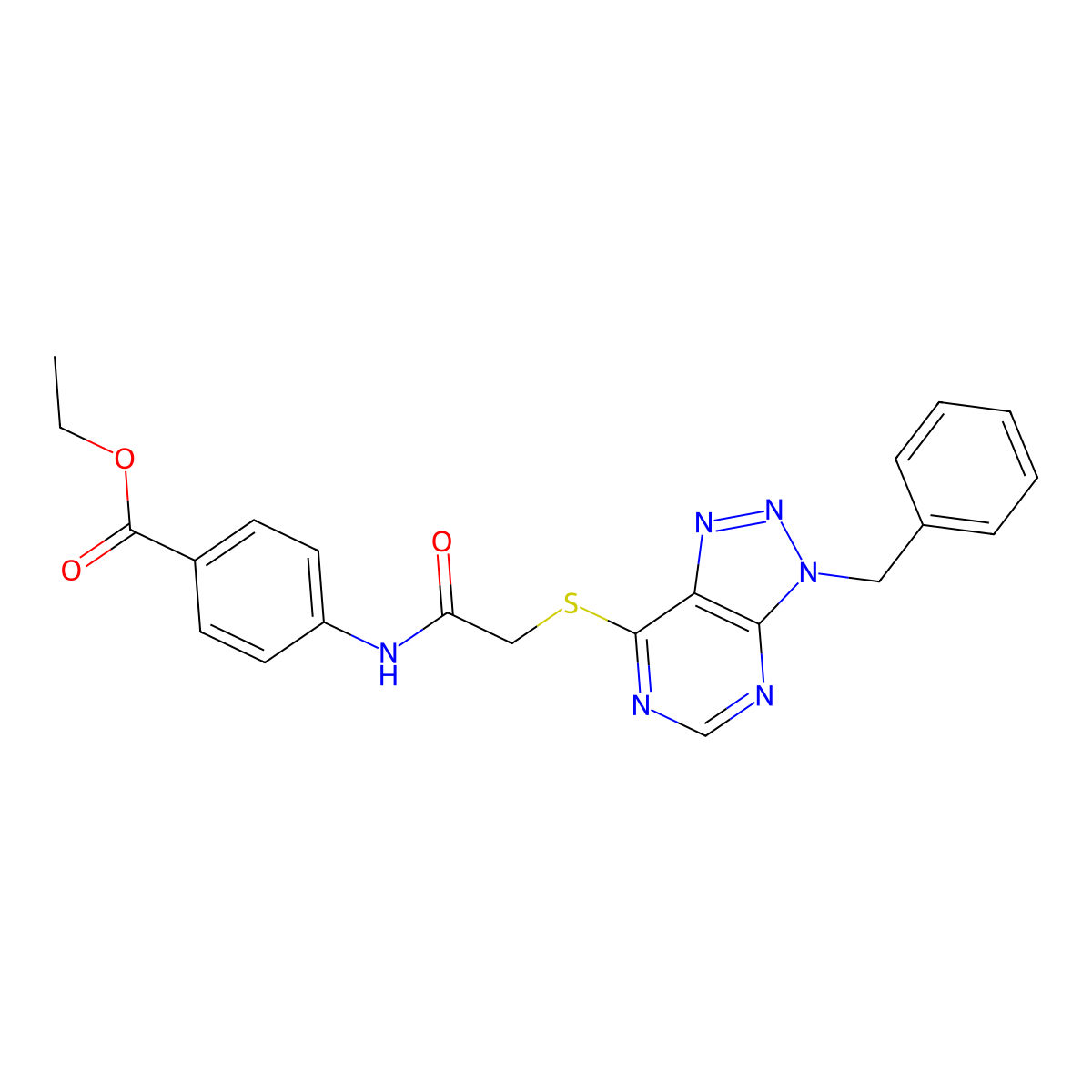 ethyl 4-(2-((3-benzyl-3H-[1,2,3]triazolo[4,5-d]pyrimidin-7-yl)thio)acetamido)benzoate molecular structure, CAS 863452-90-8