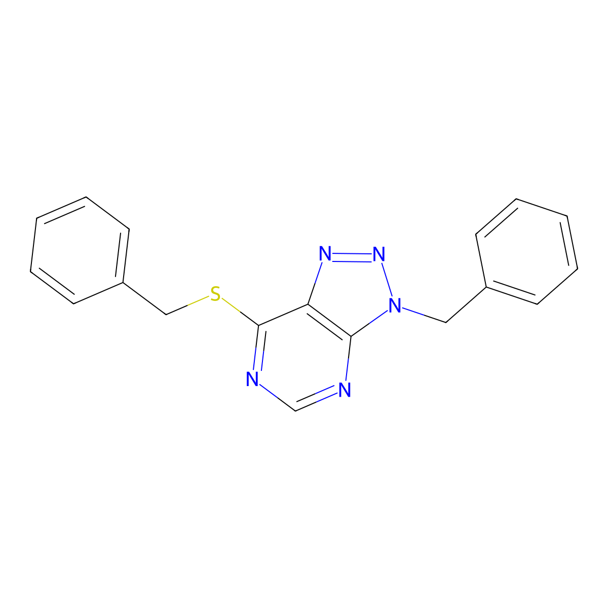 3-Benzyl-7-benzylsulfanyltriazolo[4,5-d]pyrimidine molecular structure, CAS 863452-99-7