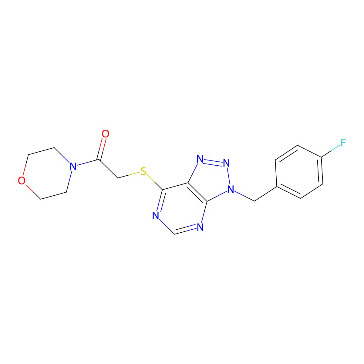 2-((3-(4-fluorobenzyl)-3H-[1,2,3]triazolo[4,5-d]pyrimidin-7-yl)thio)-1-morpholinoethanone molecular structure, CAS 863453-10-5
