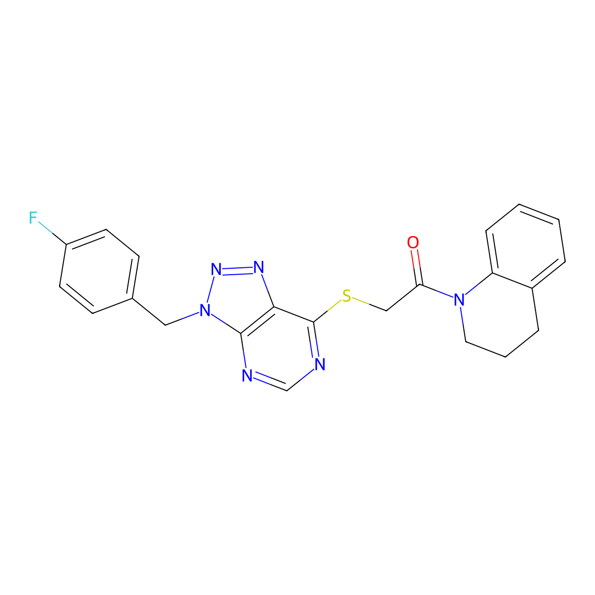 1-(3,4-dihydroquinolin-1(2H)-yl)-2-((3-(4-fluorobenzyl)-3H-[1,2,3]triazolo[4,5-d]pyrimidin-7-yl)thio)ethanone molecular structure, CAS 863453-15-0